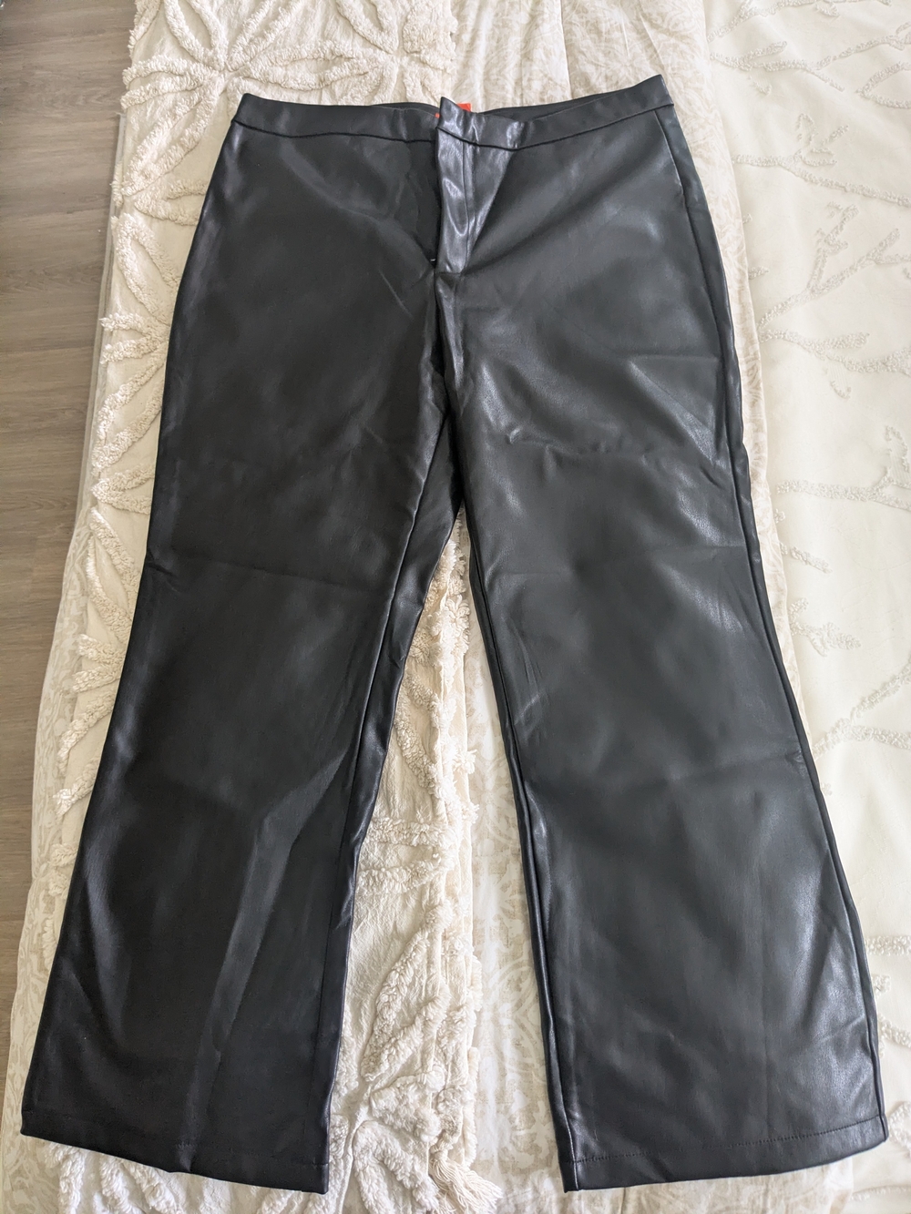 Joe Fresh Black Faux Leather Wide Leg Pants